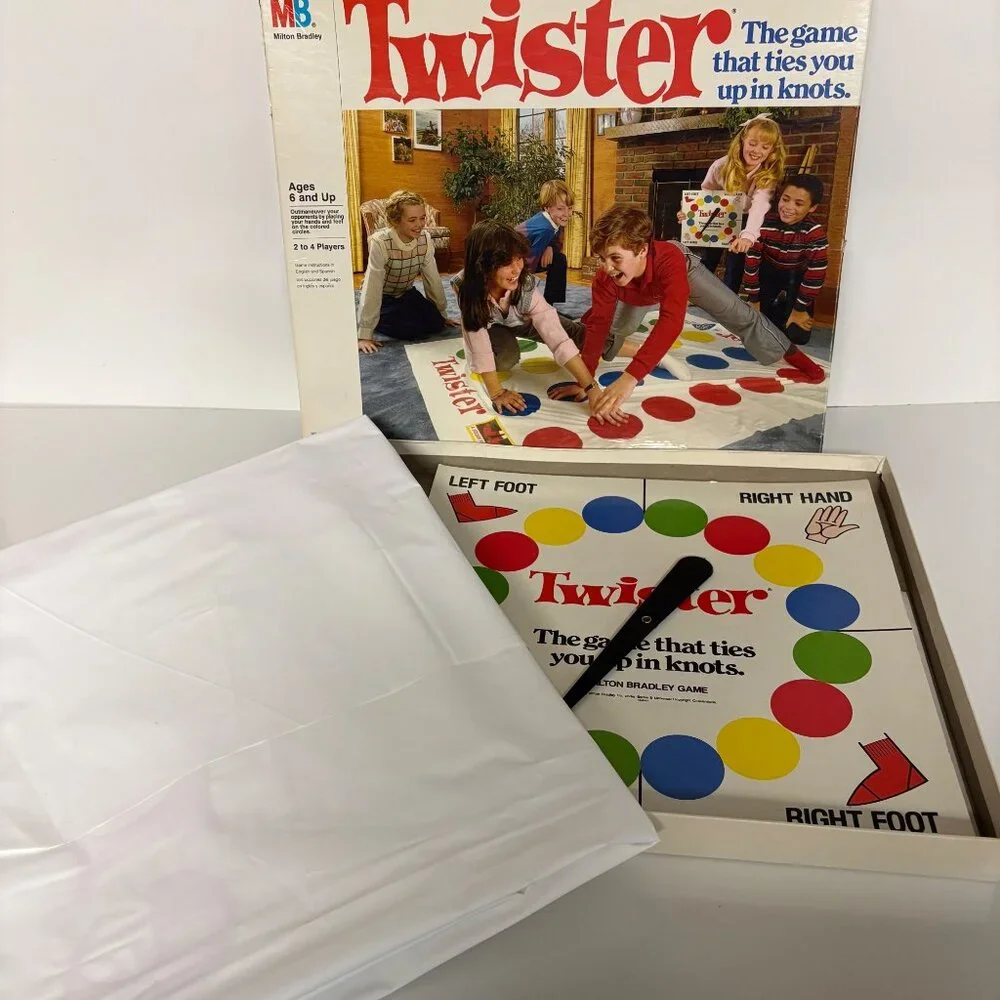 Twister Board Game 1987 MB Milton Bradley Ages 6+ 2-4 Players Classic Family Fun